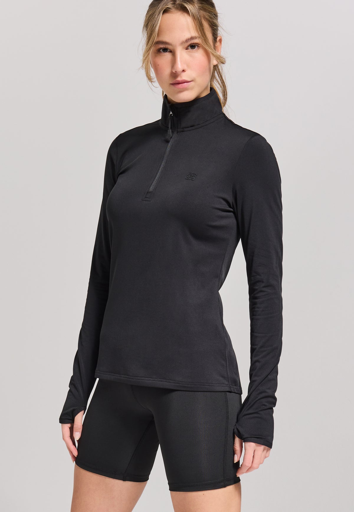 Sublime Tamsin long sleeve sports top for women, black, sustainable performance wear