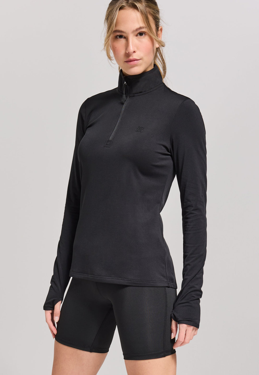 Sublime Tamsin long sleeve sports top for women, black, sustainable performance wear